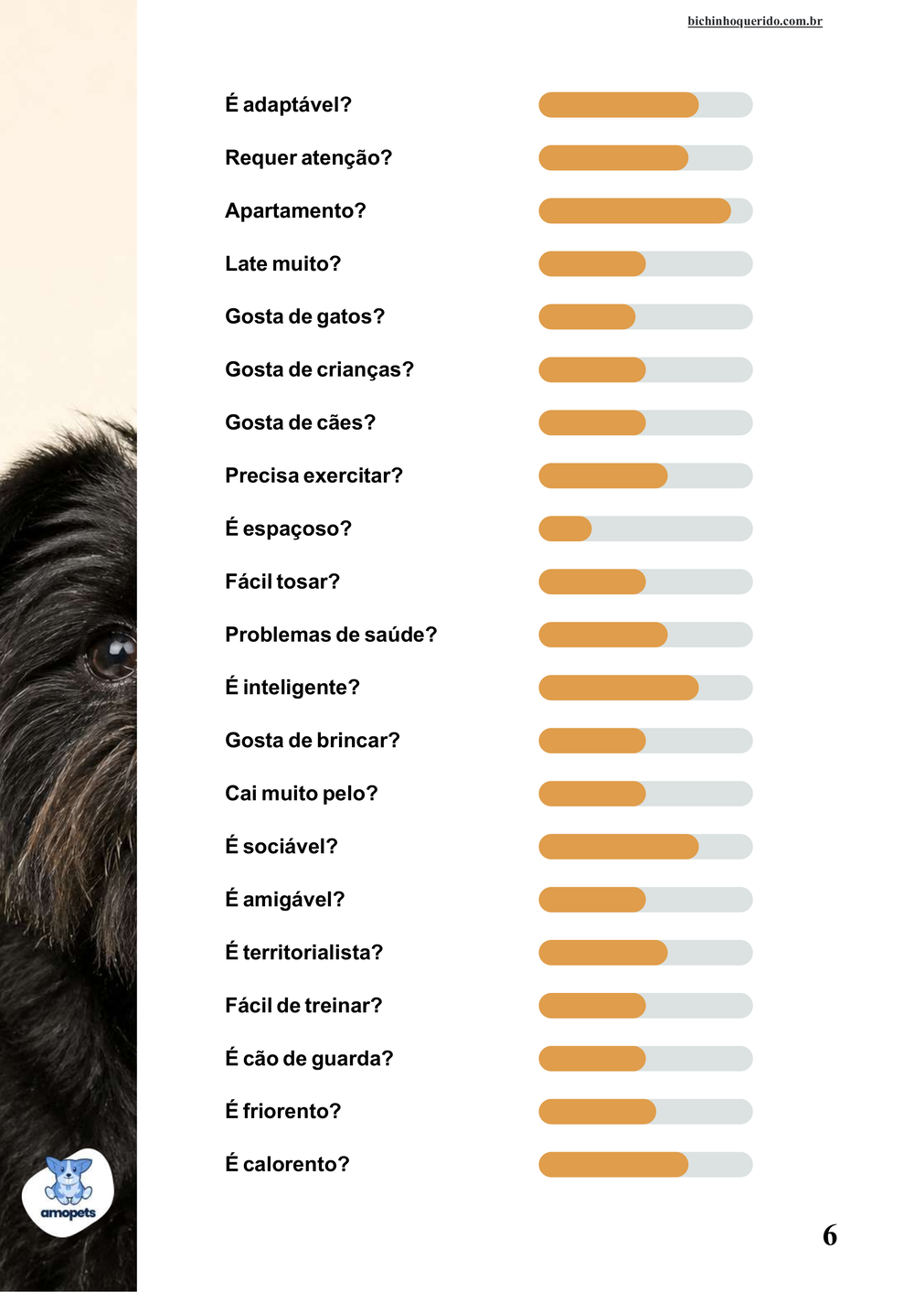 perfil da raça no e-book Guia de Como Cuidar do Affenpinscher