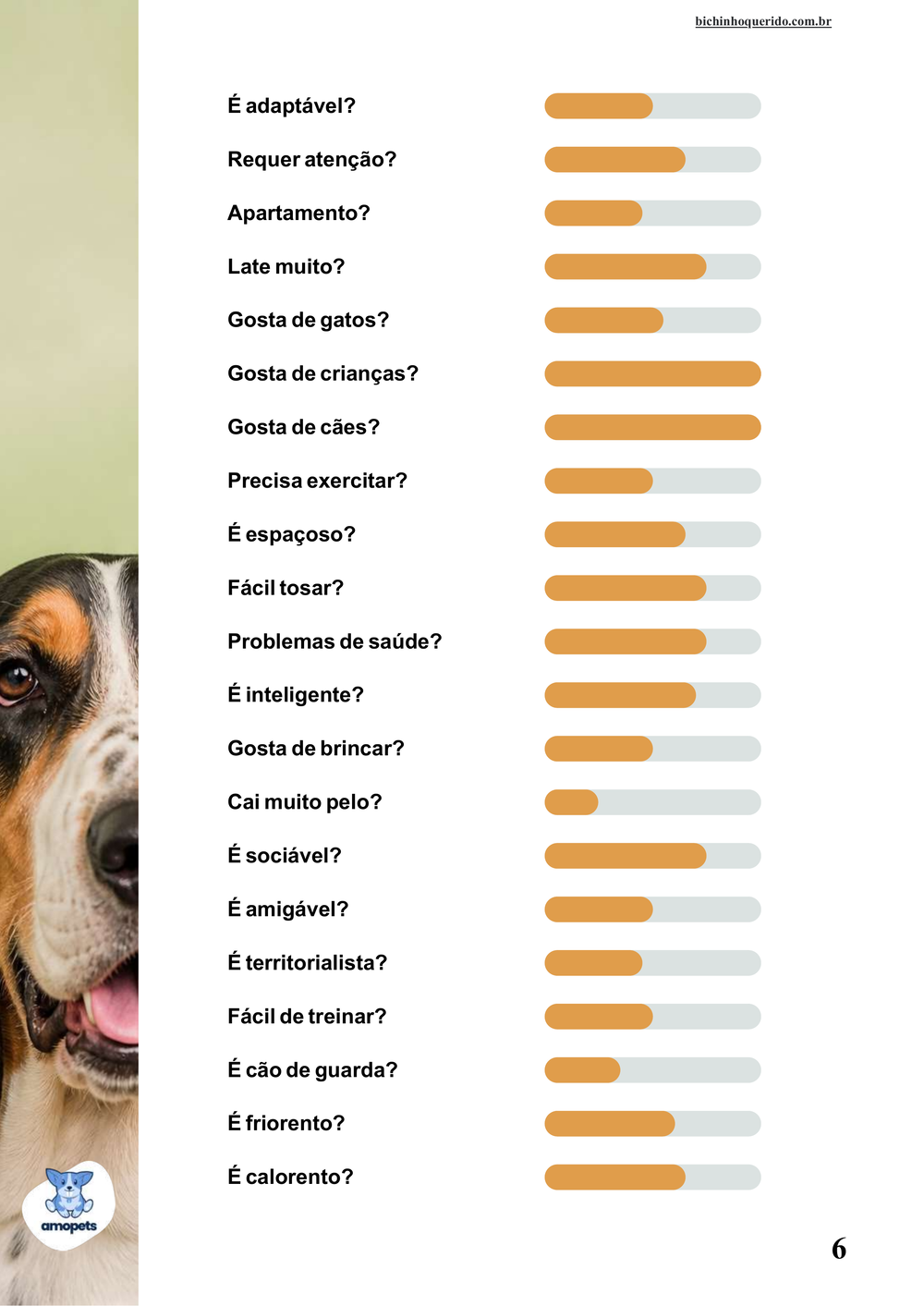 perfil da raça no e-book Guia de Como Cuidar do Basset Hound