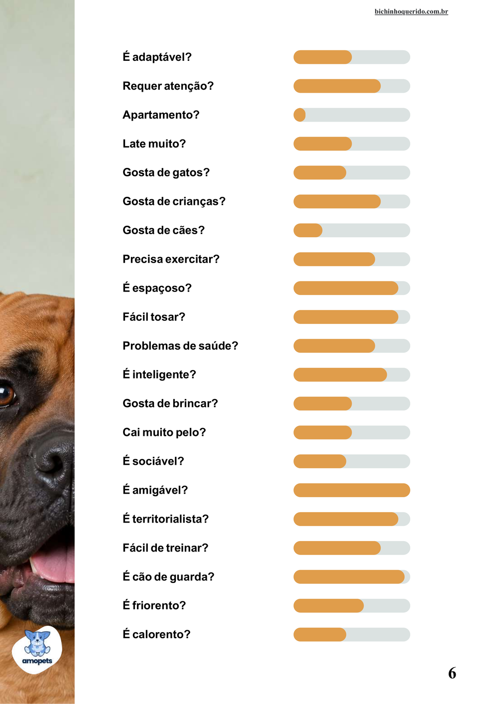 perfil da raça no e-book Guia de Como Cuidar do Boerboel