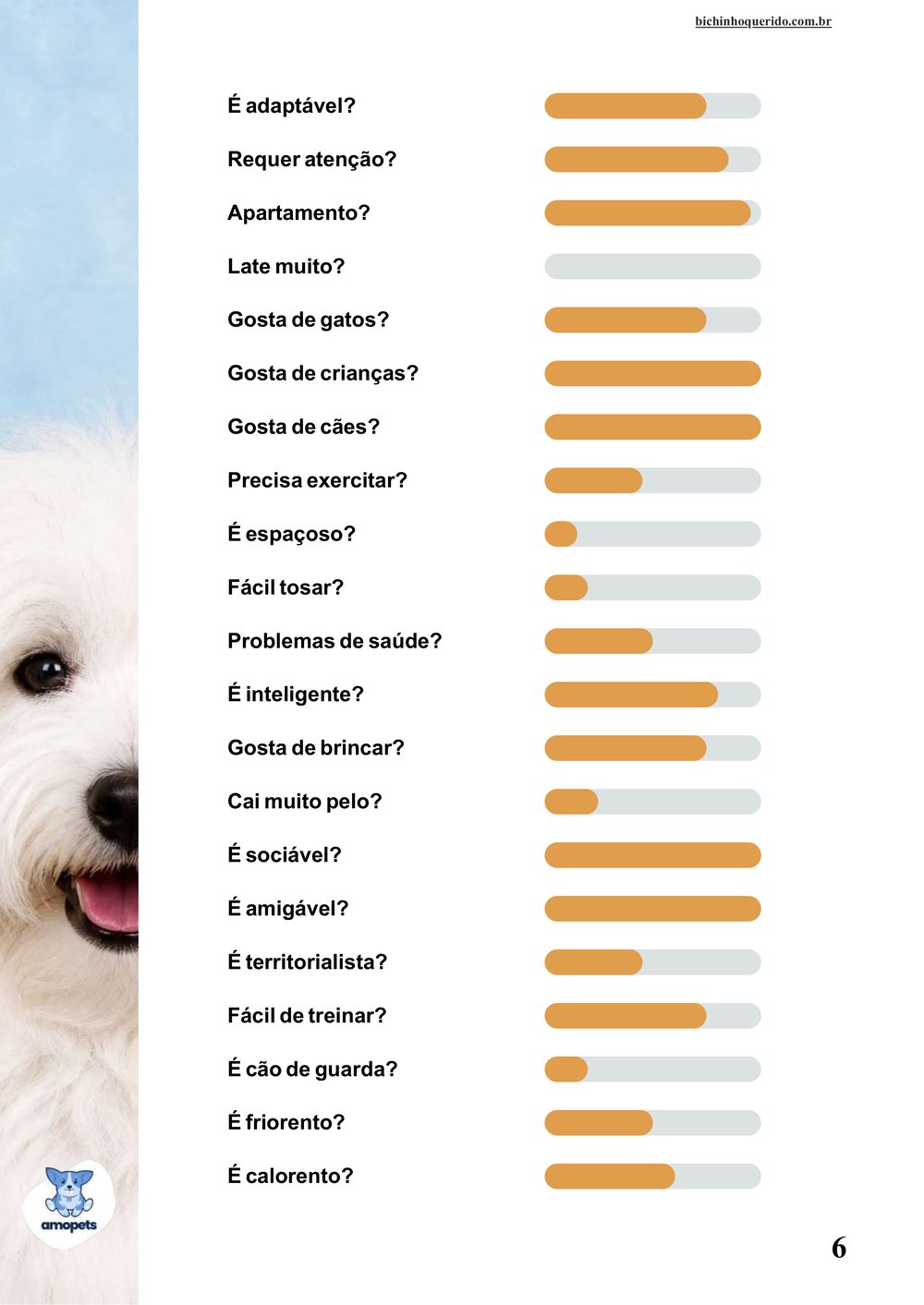 perfil da raça no e-book Guia de Como Cuidar do Coton de Tulear