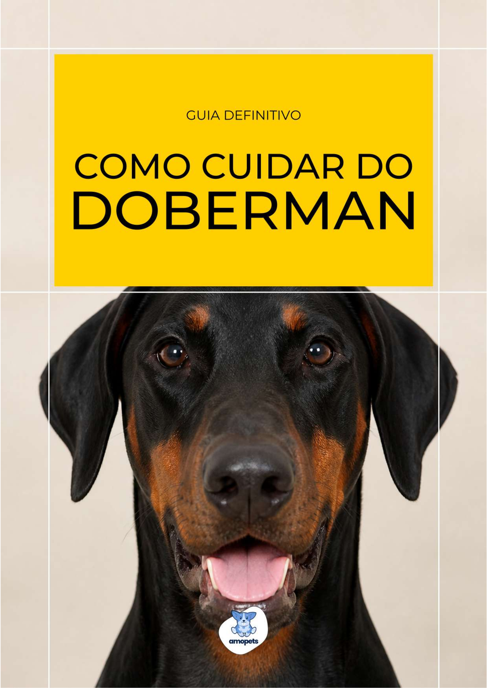 capa do e-book Guia de Como Cuidar do Doberman