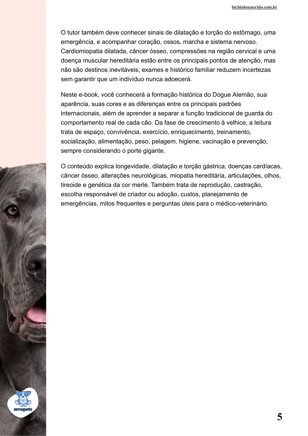 continuação da introdução do e-book Guia de Como Cuidar do Dogue Alemão