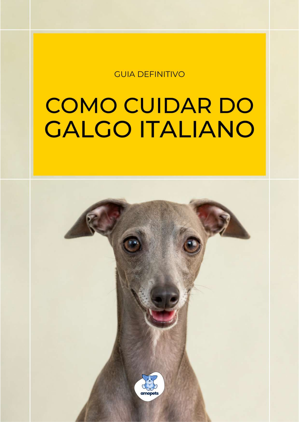 capa do e-book Guia de Como Cuidar do Galgo Italiano