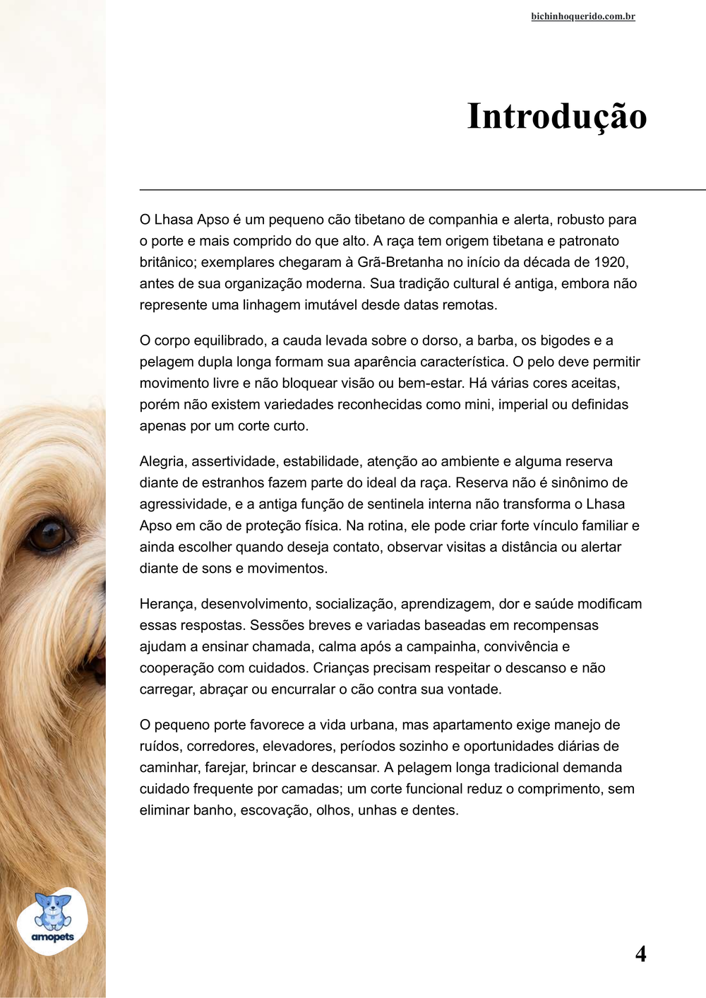 introdução do e-book Guia de Como Cuidar do Lhasa Apso