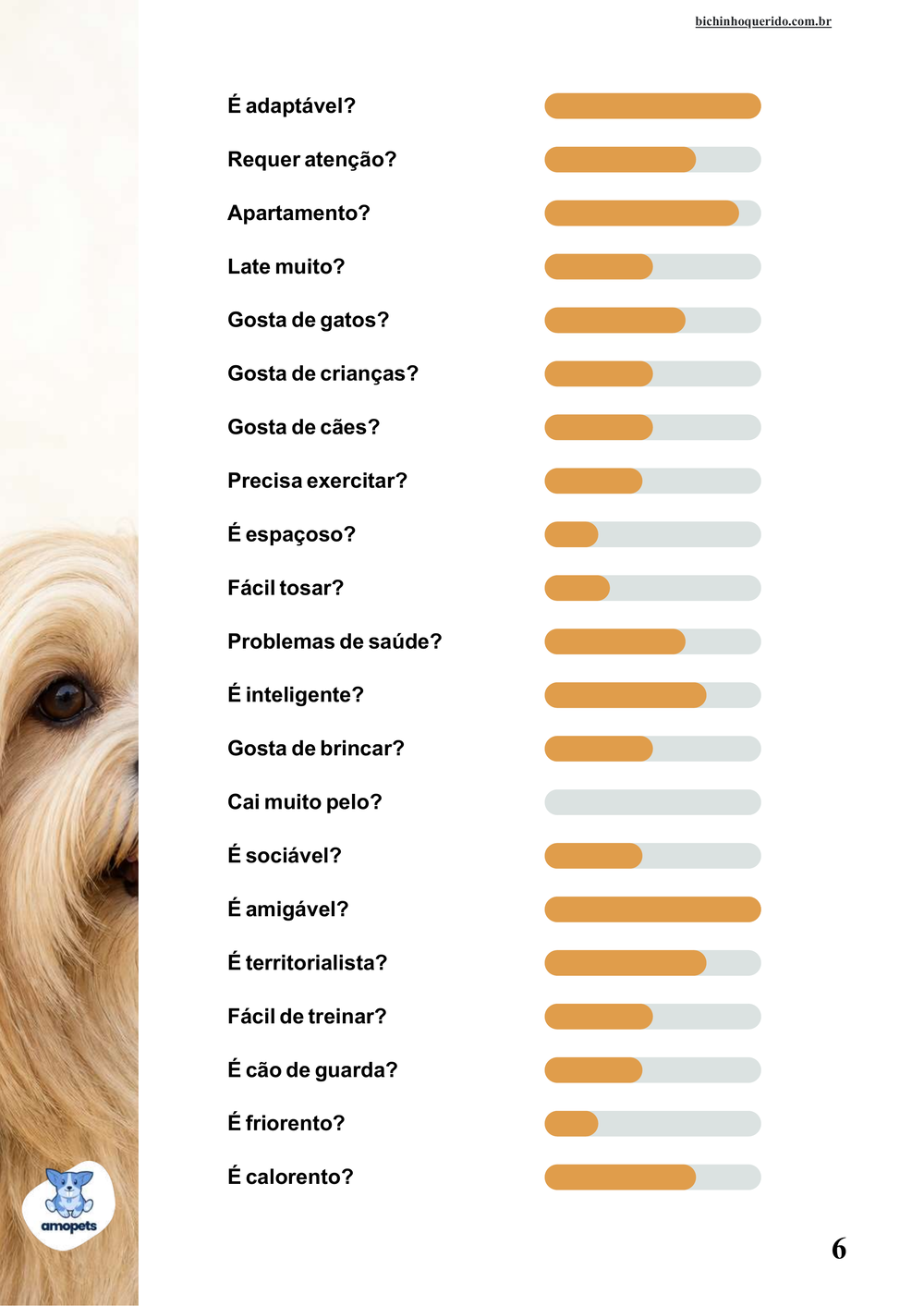 perfil da raça no e-book Guia de Como Cuidar do Lhasa Apso