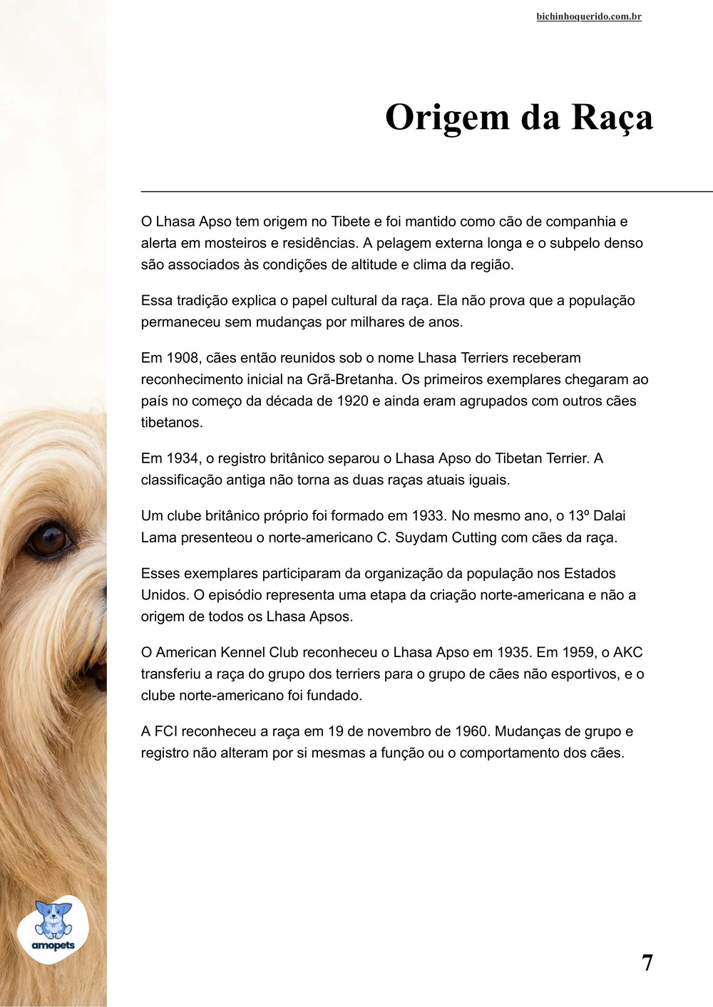 origem da raça no e-book Guia de Como Cuidar do Lhasa Apso