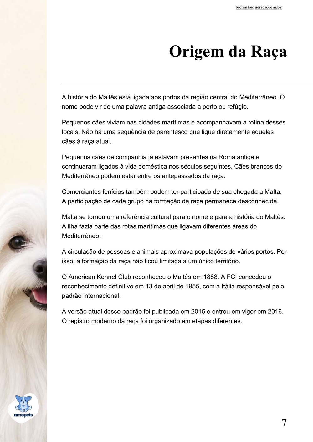 origem da raça no e-book Guia de Como Cuidar do Maltês
