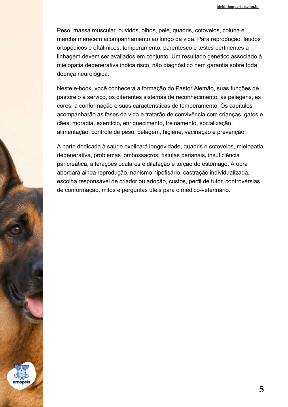 continuação da introdução do e-book Guia de Como Cuidar do Pastor Alemão