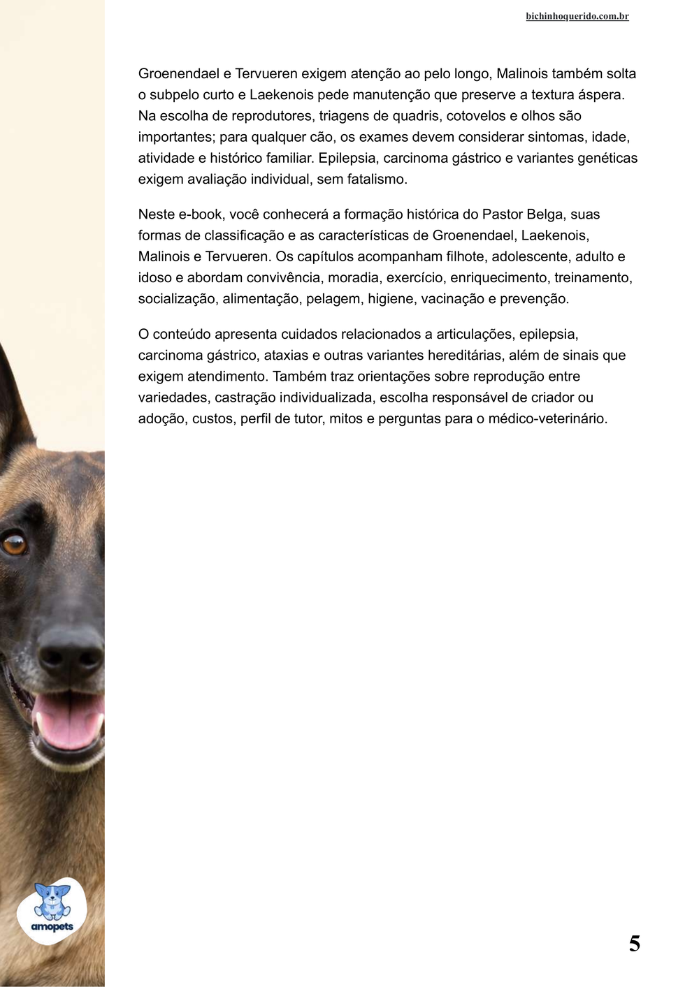 continuação da introdução do e-book Guia de Como Cuidar do Pastor Belga