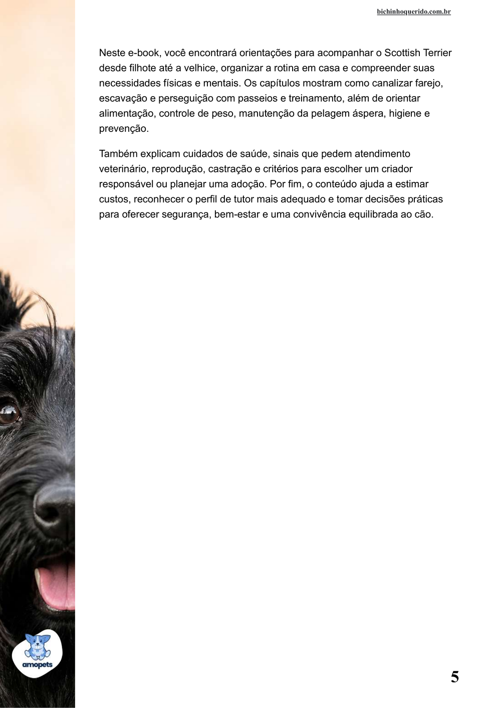 continuação da introdução do e-book Guia de Como Cuidar do Scottish Terrier