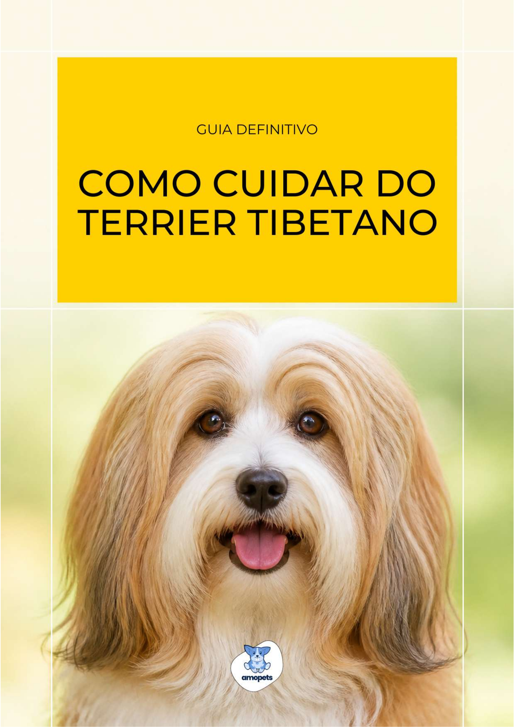 capa do e-book Guia de Como Cuidar do Terrier Tibetano