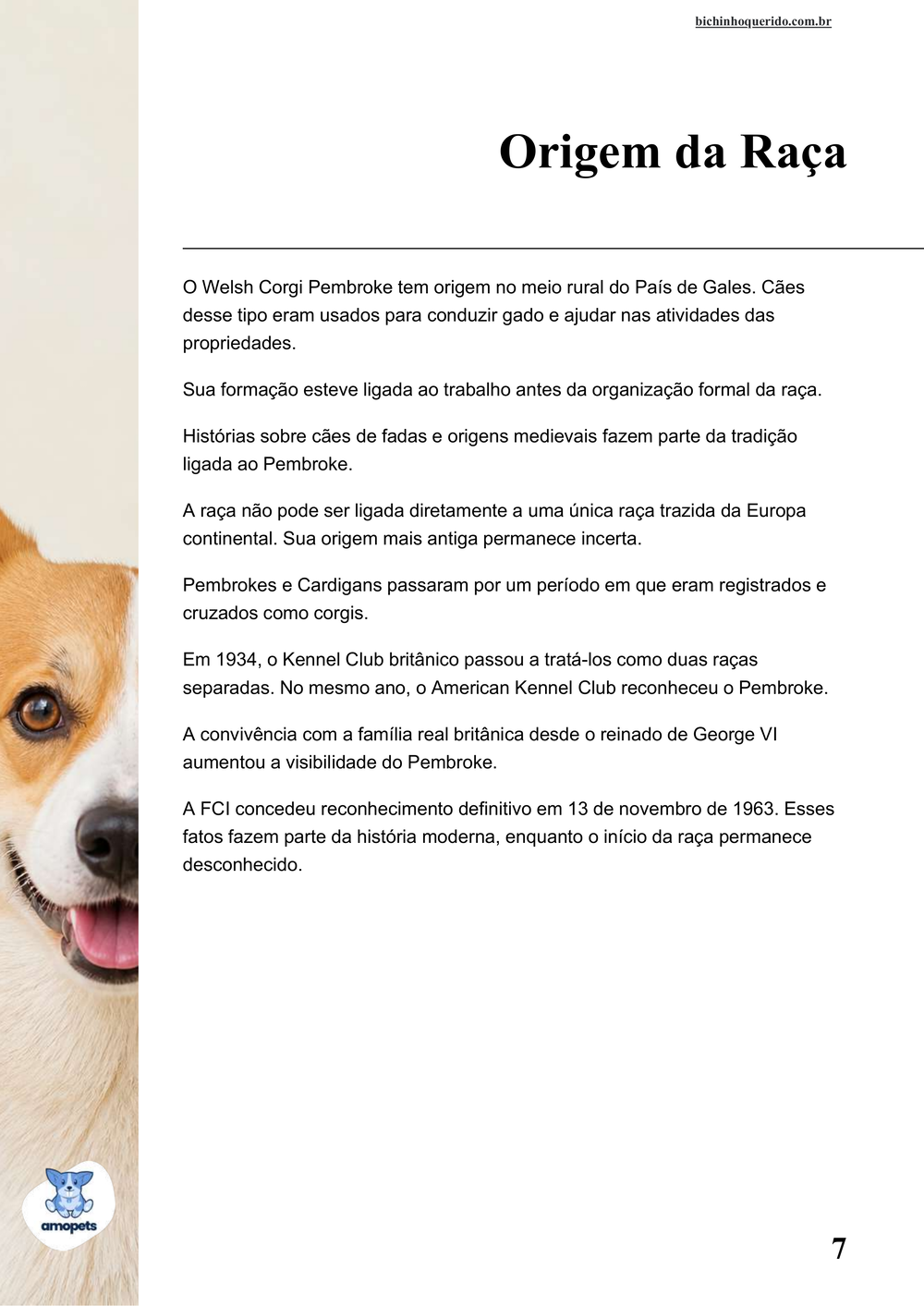 origem da raça no e-book Guia de Como Cuidar do Welsh Corgi Pembroke
