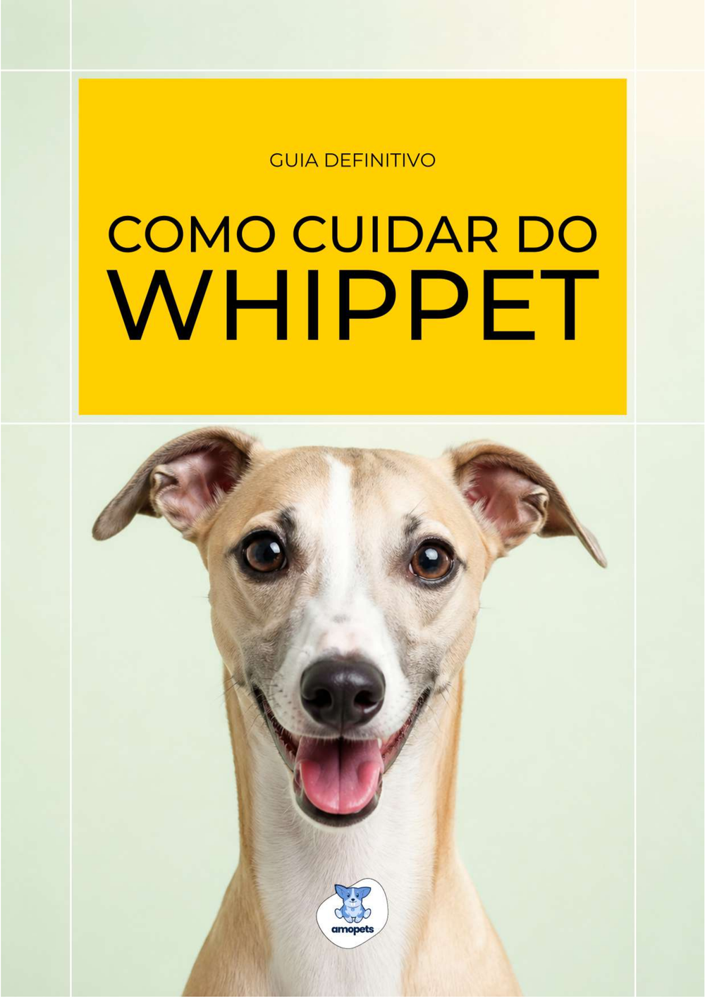 capa do e-book Guia de Como Cuidar do Whippet