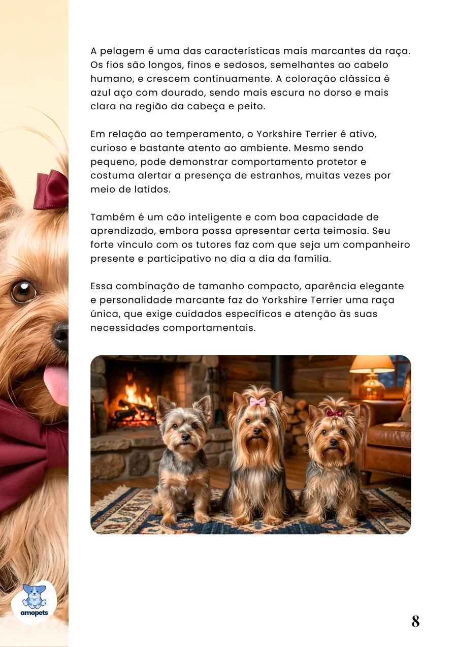 página interna do e-book Guia de Como Cuidar do Yorkshire Terrier